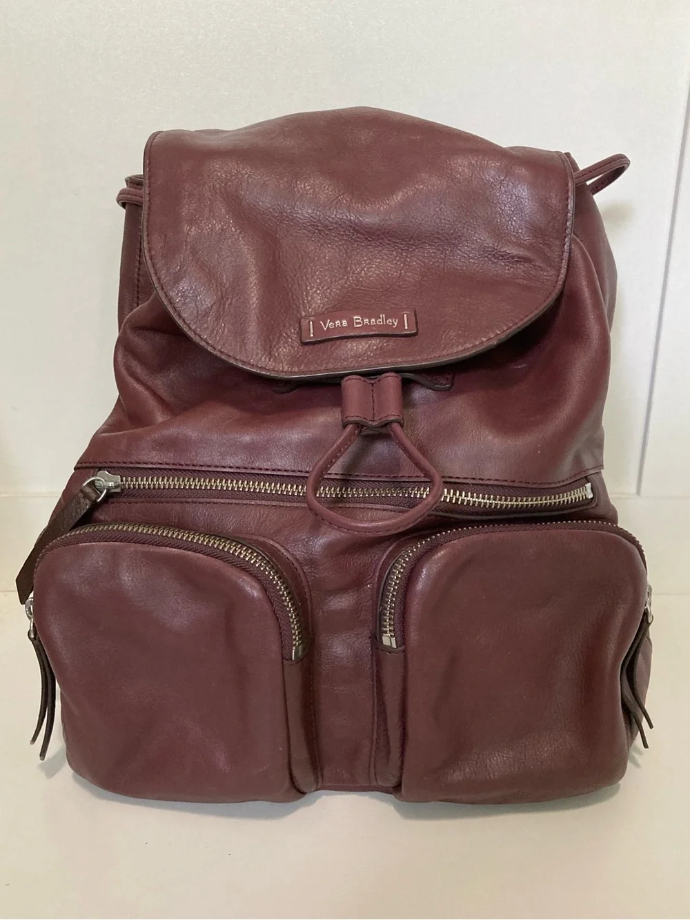 Vera Bradley Gallatin wine leather cargo backpack